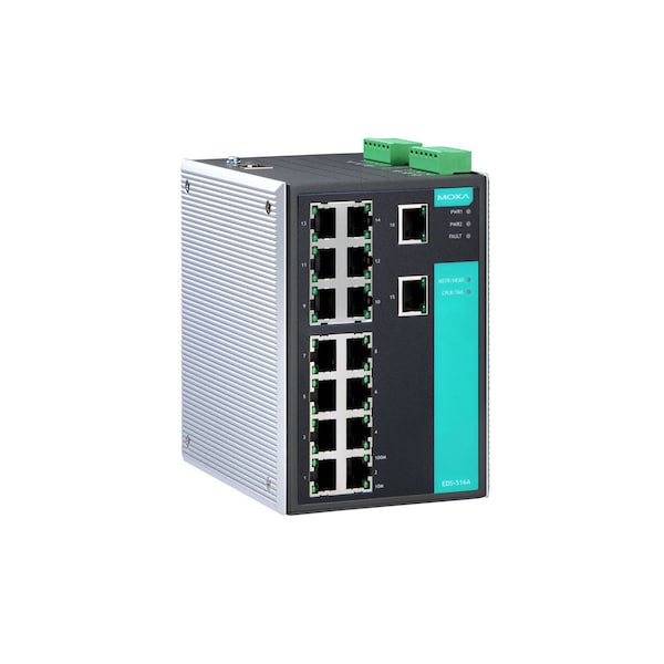 Managed Ethernet Switch W/ 16 10/100Baset(X)Ports, 0 To 60 DegreeC